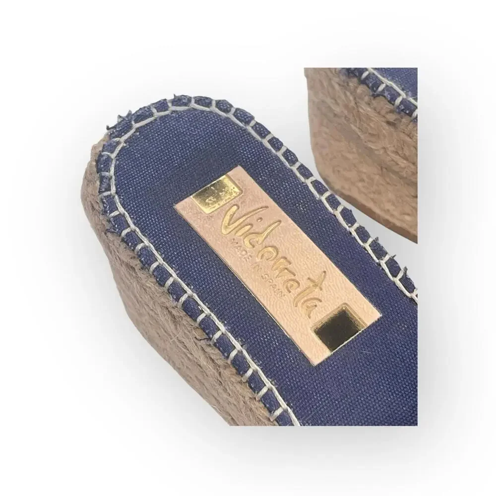 Vidorreta ☀︎︎ Handmade Starburst Sequin Platform Espadrille Sandals ☀︎︎ Navy 37